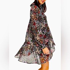 Topshop Floral Button Up Shirtdress size 10